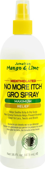 Jamaican Mango And Lime Maximum Relief No More Itch Gro Spray Menthol 16 Ounce