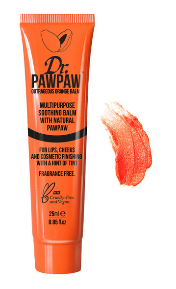 Dr. PAWPAW Multi-Purpose Balm | No Fragrance Balm, For Lips, Skin, Hair, Cuticles, Nails, and Beauty Finishing | 10 mL (Outrageous Orange, 1 Pack)