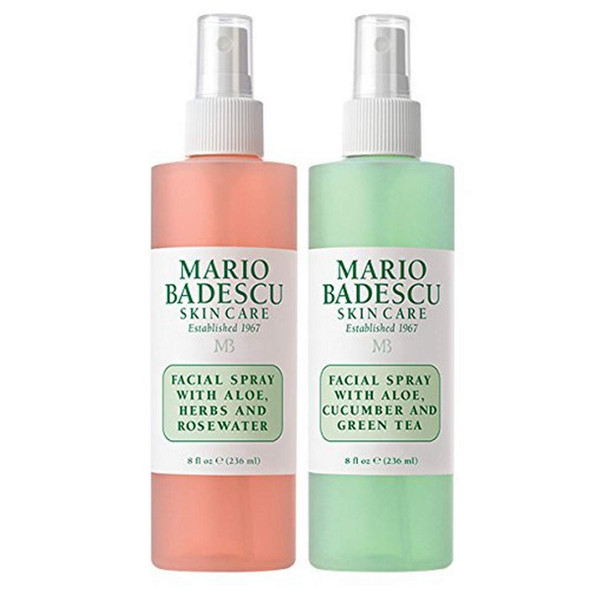 Mario Badescu Facial Spray Herbs/Rosewater and Cucumber/Green Tea (Pack of 2)