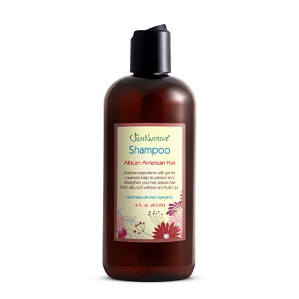 Just Nutritive African American Hair Shampoo Hydrating Shampoo For Beautiful Coily And Curly Hair For Dry Dull And Brittle Hair 16 Oz