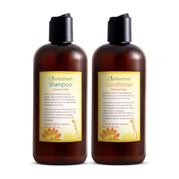 Just Nutritive Daily Nourishment Duo Shampoo & Conditioner For Normal Hair Enriched With Natural Ingredients For Healthy Soft Hair Ideal For Daily Use Moisturizing & Protective Hair Care Set