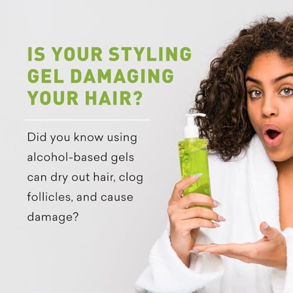 Just Nutritive Herbal Hair Gel With Vitamins & Proteins Natural Alcohol- & Humidity Controlling For All Hair Types - 16 Fl Oz