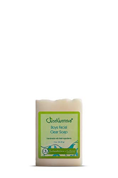 Just Nutritive Boy'S Facial Acne Clear Soap Gentle Facial Cleanser For Boys Natural Acne Face Cleanser Cleansing Acne Soap For Sensitive Skin 2 Oz