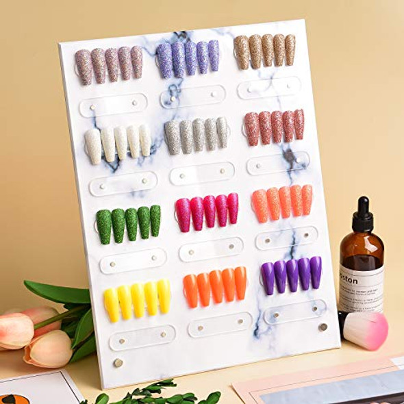 Kalolary Large Size Nail Art Showing Holder Magnetic Marble Nail Art Detachable Color Card Display Board Acrylic False Tip Display Stand Rack