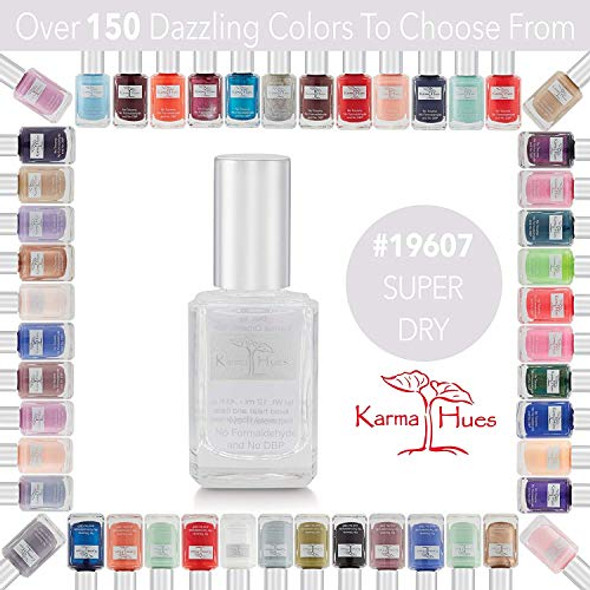 Karma Organic Natural Quick Dry Formula - Quick Super Dry Nail Polish Coat For Any Nail Polish