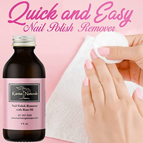 Karma Nail Polish Remover Wipes And Natural Rose Oil Nail Polish Remover - Non Toxic Vegan Cruelty