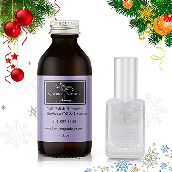 Karma Organic Natural Two In One Base Coat/Top Coat For Women- Non-Toxic Nail Treatment Vegan Cruelty-