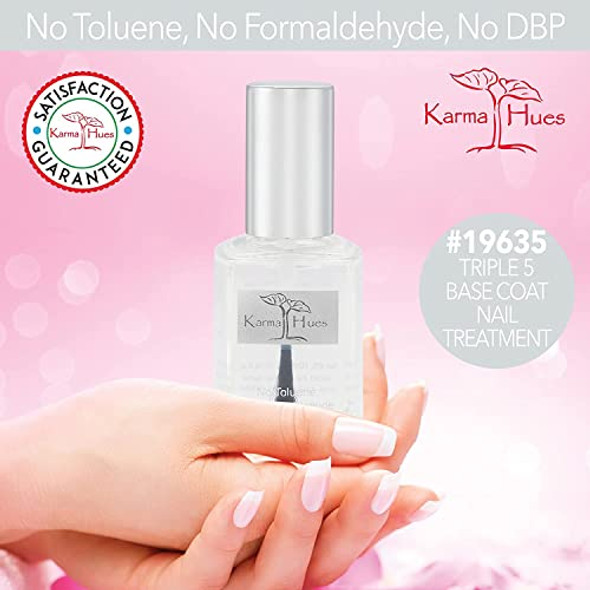Karma Organic Unscented Nail Polish Remover Non-Toxic Nail Treatment Vegan Cruelty-) (Unscented) (Unscented +Top/Triple Bas)