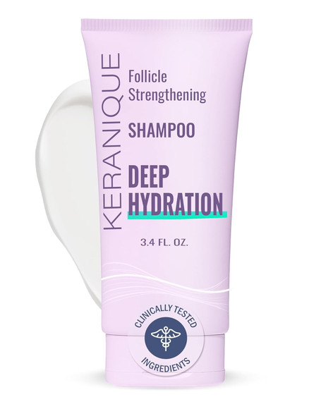 Keranique Deep Hydration Shampoo For Women - Floral Scent - 12 Fl Oz - For Adults With Thinning Hair Ph Balanced Paraben Sulfate