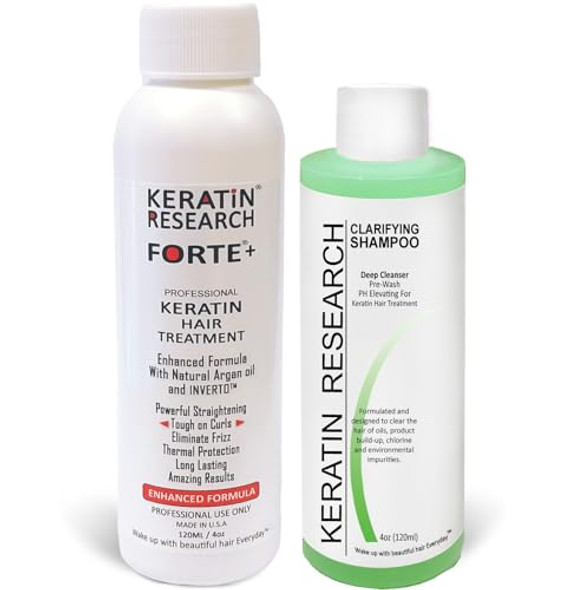 Keratin Brazilian Blowout Treatment Extra Strength 120Ml With Clarifying Shampoo - Enhanced Formula For Curly Hair By Keratin Research
