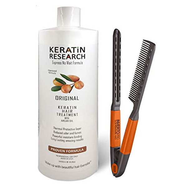 Keratin Research Brazilian Keratin Hair Treatment Professional X Large 1000Ml Bottle With Easy Comb Proven Amazing Results