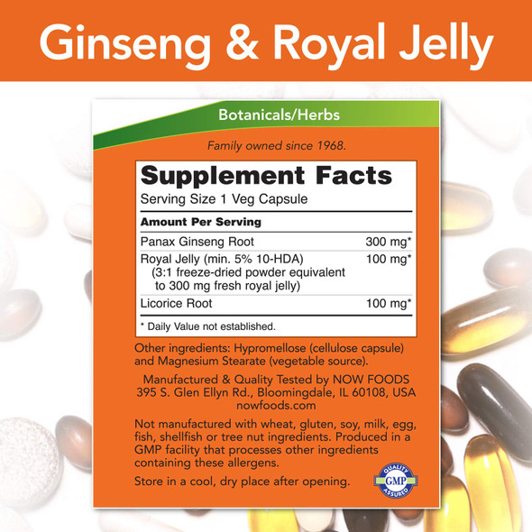 Now Ginseng & Royal Jelly 90 Capsules