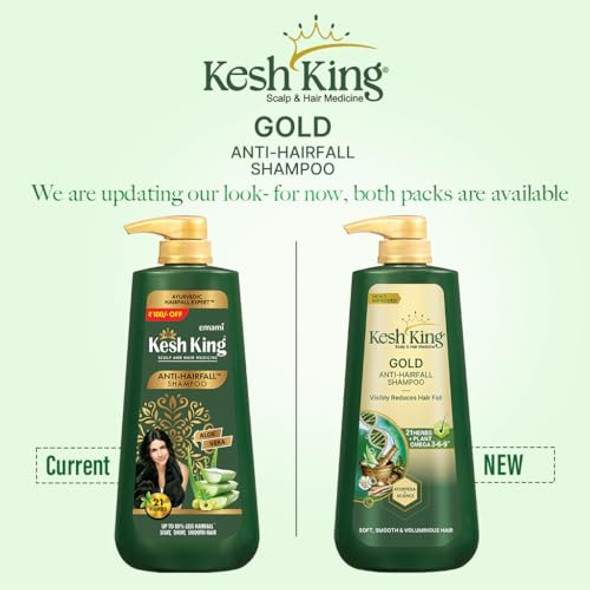 Kesh King Anti Hairfall Shampoo With 21 Ayurvedic Herbs & Aloe Vera Provides Healthy Nourished Scalp For Shiny & Smooth Hair 20.29 Fl Oz/600Ml