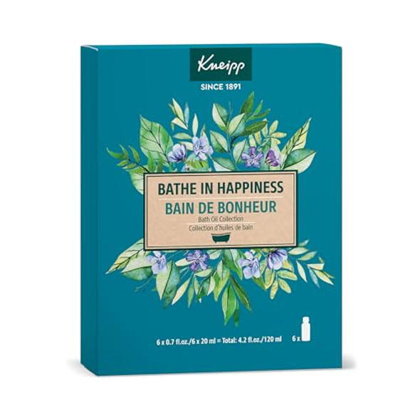 Kneipp Bathe In Happiness 6-Piece Bath Oil Set - 0.67 Per Bottle (6 Total) - Ideal For Trial & Travel - One Bottle Delivers Up To Two Baths