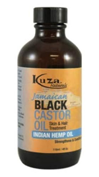 Kuza Jamaican Black Castor Oil Skin & Hair Treatment - Indian Hemp Oil 4 Fl Oz