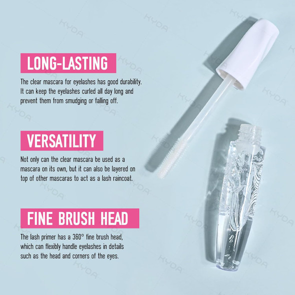 Kyda Clear Mascara Primer For Eyelashes And Eyebrows Hydrating Thin And Lightweight Natural Lash Conditioning Primer- Vegan Cruelty-