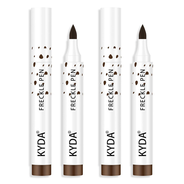 Kyda 2 Colors Freckle Pennatural Lifelike Freckle Makeup Pen Magic Freckle Colorwaterproof Longlasting Soft Dot Sopt Penfor Natural Effortless Sunkissed Makeup-Dark Brown&Light Brown