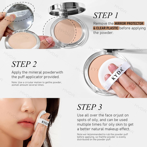 Kyda Mineral Powder Spf 35 4-In-1 Mineral Pressed Powder Foundation With Concealer And Setting Matte Weightless Pressed Foundation Light To Medium Coverage #Medium