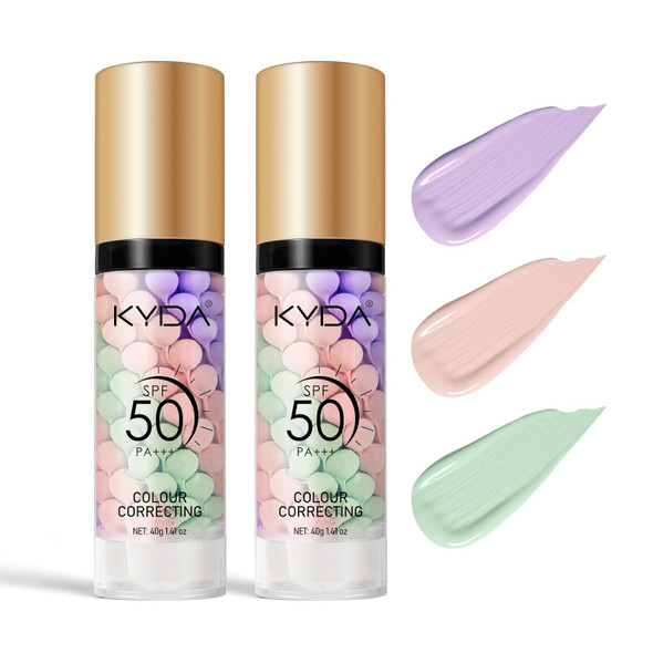 Kyda Color Correcting Primerspf Makeup 50 Pa+++Color Correcting Serum Moisturizing Makeup Primer One Step Brightening Primer To Even Skin Tone Oil Control Skin Correctorpurple Pink Green