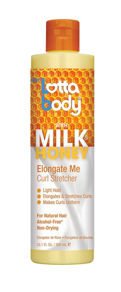 Lotta Body Elongate Me Curl Stretcher Milk & Honey Formula For Light Hold And Uniform Curls 10.1 Fl Oz