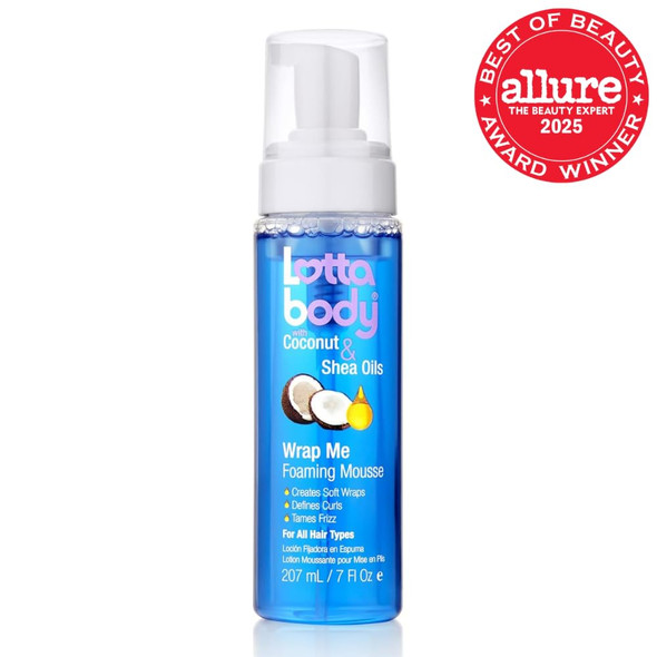 Lottabody Coconut Oil And Shea Wrap Me Foaming Curl Mousse Creates Soft Wraps Hair Mousse For Curly Hair Defines Curls Anti Frizz 7 Fl Oz (Pack Of 2)