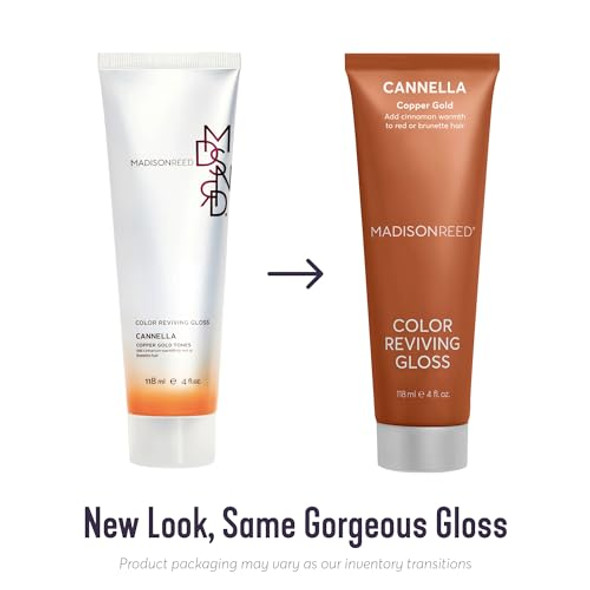 Madison Reed Color Reviving Gloss Cannella - Copper Semi-Permanent Hair Dye Enhances Hair Color & Corrects Tone Adds Brilliant Shine Keratin & Argan Oil 4 Fl Oz (118 Ml)