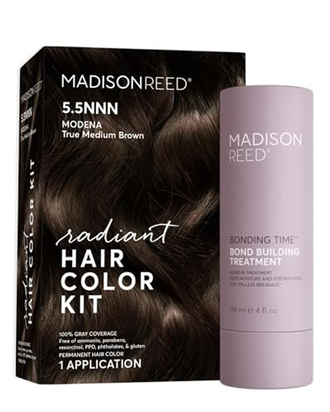 Madison Reed Hair Color & Bonding Time Bundle - Radiant Hair Color Kit In Modena Brown - 5.5Nnn And Bonding Time Hair Serum