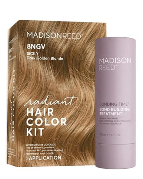 Madison Reed Hair Color & Bonding Time Bundle - Radiant Hair Color Kit In Sicily Blonde - 8Ngv And Bonding Time Hair Serum
