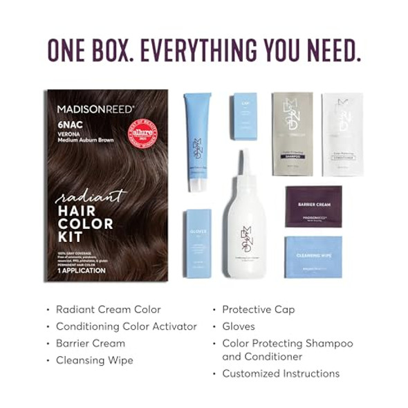 Madison Reed Radiant Refresh Hair Color Bundle - Radiant Hair Color Kit In Verona Brown - 6Nac And Color Therapy In Castagna