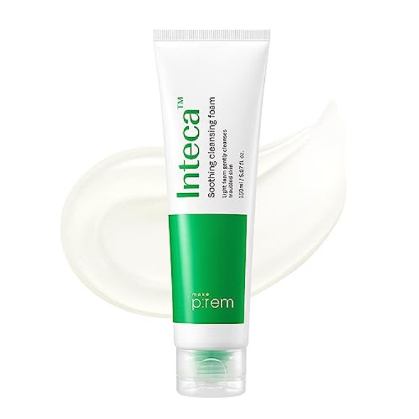 Make P:Rem Inteca Soothing Foam Cleanser Mild Moisture Gel Type Foam Cleanser For Acne-Prone Skin Removes Sebum And Impurities Korean Skincare 5.07 Fl Oz 150Ml