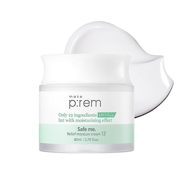 Make P:Rem Safe Me. Relief Moisture Cream 12 Clinically Proven 48-Hour Hydration Minimal Ingredients Ewg Green Korean Skin Care 2.70 Fl. Oz. 80Ml