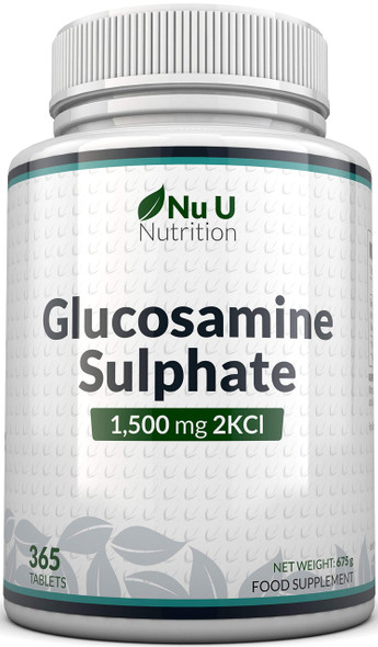 Nu U Nutrition Glucosamine Sulphate 1500 mg 2KCl, 365 Tablets