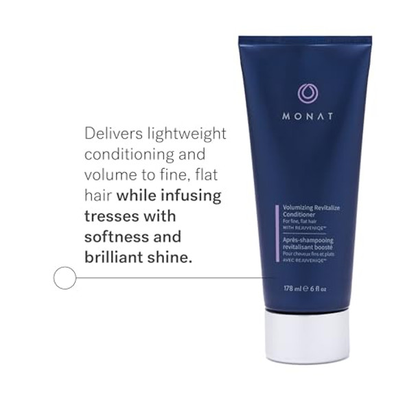 Monat Volumizing Revitalize Conditioner Infused With Rejuveniqe - Lightweight Hair Volumizing Conditioner For Fine Flat Hair For Softness And Shine - Net Wt. 178 Ml ℮ 6 Fl. Oz.