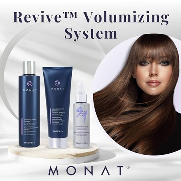 Monat Revive Volumizing System – Hair Volume Enhancer Set With Revive Shampoo Volumizing Conditioner & Volume And Lift Spray