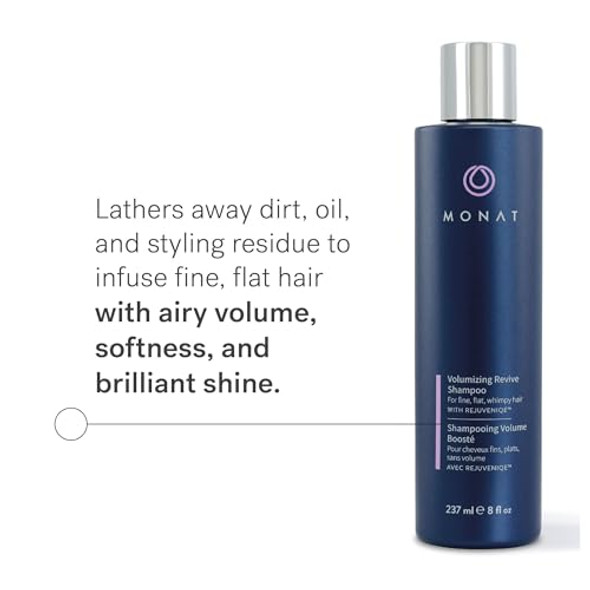 Monat Volumizing Revive Shampoo Infused W/Rejuveniqe – Weightless Shampoo For Fine Flat Hair – Amplifies Volume Adds Softness Shine – Cleanses And Protects With Uv Defense – Net Wt 237Ml (8 Fl Oz)