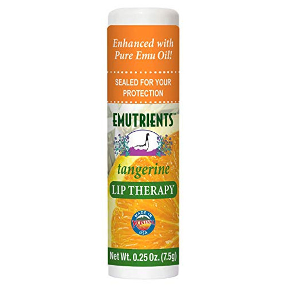 Montana Emu Ranch - Lip Therapy Lip Balm - 0.25 Ounce - Tangerine Flavor - Made With Pure Emu Oil