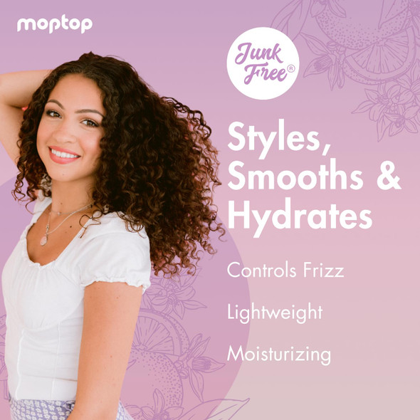 Moptop Curly Hair Gel Custard - Styling Gel For Moisturizing And Defining Soft Curls Lightweight And Anti Frizz Curly Hair Products For Waves Coils & Kinks (Citrus Kumquat 8Oz)