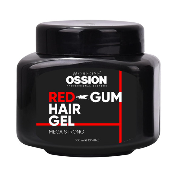 Morfose Ossion Red Gum Hair Gel Extra Strong Hold Hair Styling Gel For Men Long-Lasting Control & Shine Flake- Non-Sticky Formula – Professional Barber Quality 25.36 Fl Oz