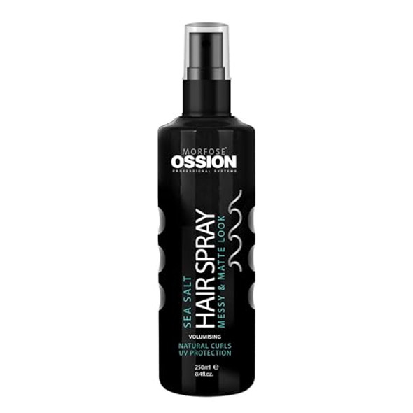 Morfose Ossion Premium Barber Line Sea Salt Spray Texturizing Hair Spray For Men Adds Volume Matte Finish & Natural Hold – Effortless Beach Hair Look 8.45 Fl. Oz