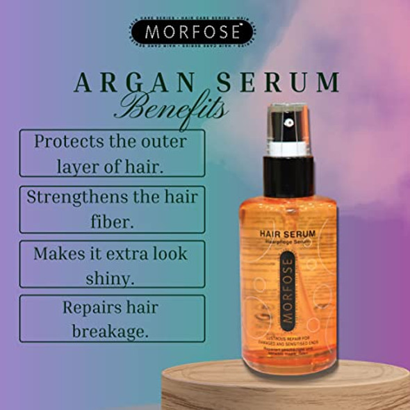 Morfose Anti Frizz Hair Serum To Eliminate Frizz Lock In Moisture And Restore Shine Prevent Split Ends And Dry Damage Smoothing Serum For Hair Silky Softness Hair Shine And Radiance 75 Ml
