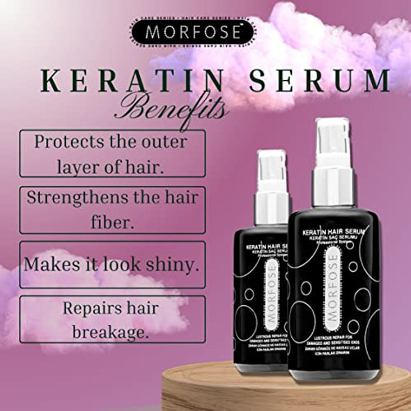 Morfose Ossion Keratin Hair Serum Silky-Smooth And Manageable Locks Promotes Shiny Healthy And Strong Hair Reduces Frizz Split-Ends And Breakage 75 Ml