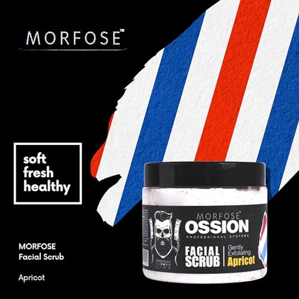 Morfose Ossion Premium Barber Face Scrup - Apricot 13.53 Fl Oz