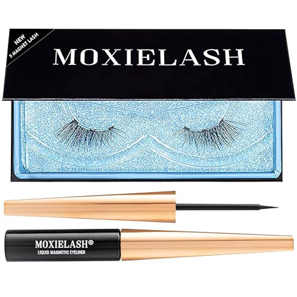 Moxielash Magnetic Eyelashes With Eyeliner Kit - Baby Bundle - Natural Looking False Eyelashes - Set Of Baby Lashes + Magnetic Eyeliner + Remover Swabs - Usa Owned - No Glue