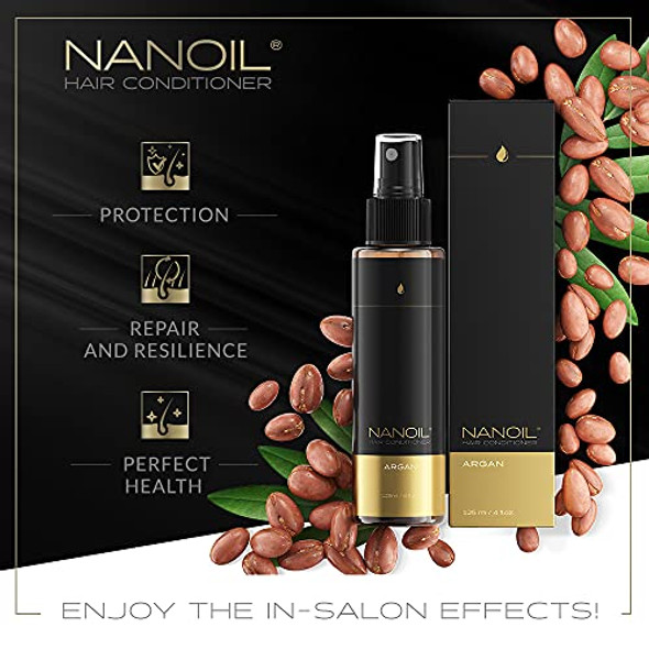 Nanoil Argan Hair Conditioner 125Ml - Bi-Phase Hair Conditioner Protection And Smoothness Strengthening Of Weak Hair Perfect Health
