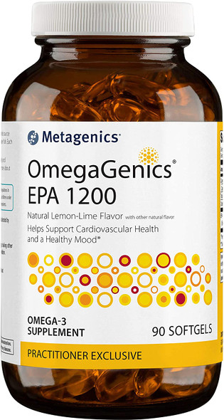 Metagenics OmegaGenics EPA 1200 Omega-3 Oil Daily Supplement to Support Cardiovascular Health & Healthy Mood, 90 Count