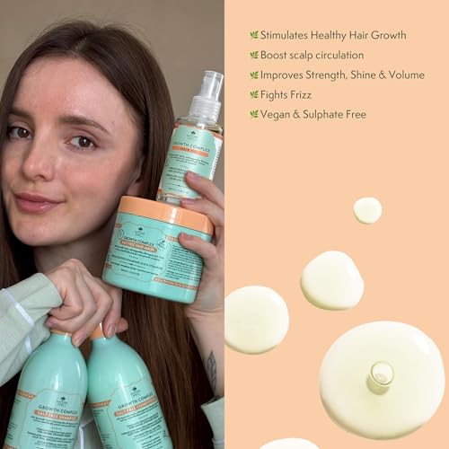 Nature Spell Growth Complex Hair Care Set Of 5 With Shampoo And Conditioner Hair Growth Oil Hair Mask And Rosemary Leave - In Conditioner Salt & Sulphate Vegan