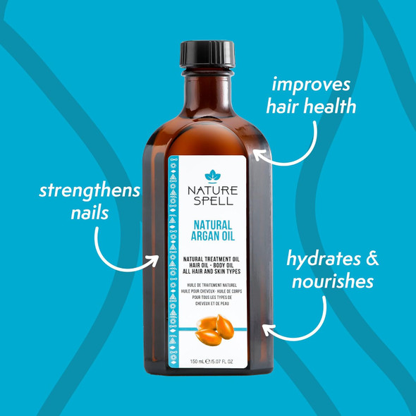 Nature Spell Argan Oil For Hair & Body Targets Split Ends & Reduces Appearance Of Scars 5.07 Fl Oz