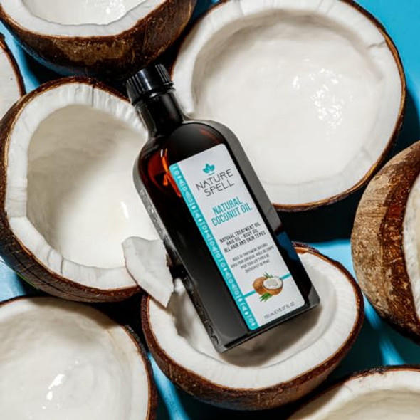 Nature Spell Coconut Oil For Hair Pre-Diluted Oil To Deeply Moisturise & Repair Damaged Strands Multipurpose Use For All Hair Types Vegan 5.07 Fl Oz