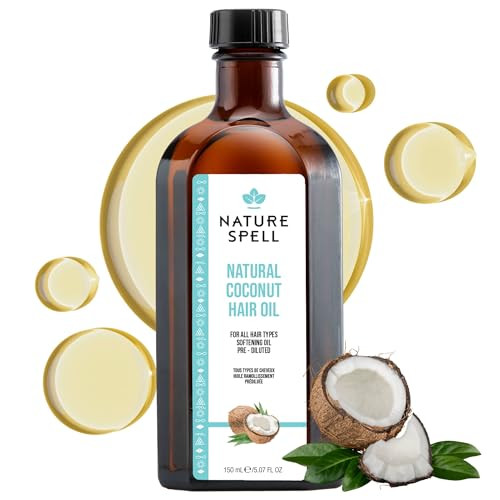 Nature Spell Coconut Oil For Hair Pre-Diluted Oil To Deeply Moisturise & Repair Damaged Strands Multipurpose Use For All Hair Types Vegan 5.07 Fl Oz