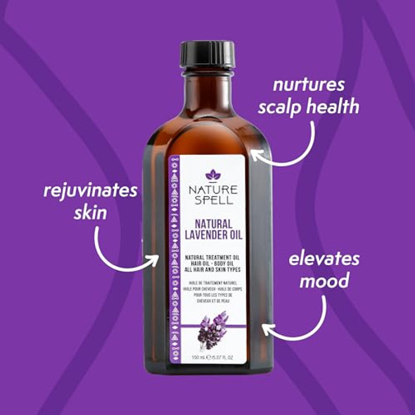 Nature Spell Lavender Oil For Hair Growth Pre-Diluted Scalp Oil To Reduce Dandruff Soothe Itchy Scalp Maintain Scalp Clarity Multipurpose For All Hair Types Vegan 5.07 Fl Oz